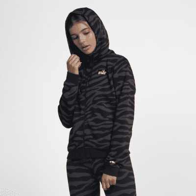 Sweat à capuche entièrement zippé à imprimé animal Nike Sportswear pour Femme