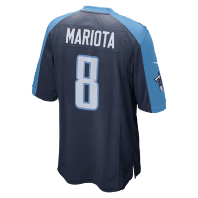 Used Nike TN TITANS NFL MARIOTA JERSEY 8 SR LG LG Athletic Apparel Short  Sleeve Athletic Apparel Short Sleeve