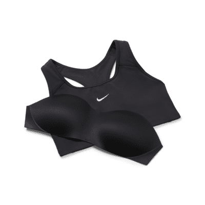 Sujetador deportivo de sujeción media con almohadilla de una sola pieza para mujer Nike Dri-FIT Swoosh