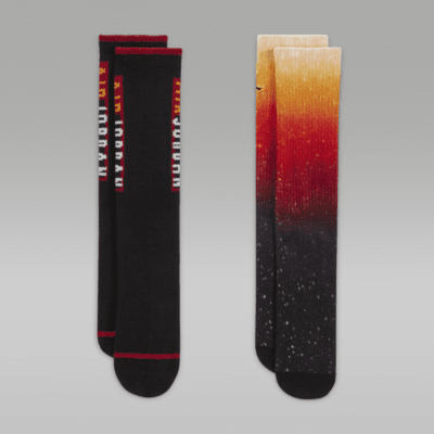 Jordan Big Kids' Paprika Crew Socks (2 Pairs)