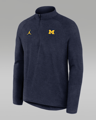Мужские  Michigan Stride Jordan Brand Dri-FIT College 1/2-Zip Long-Sleeve Top