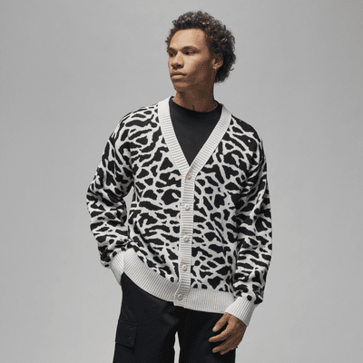 Mens black and white cardigan sale