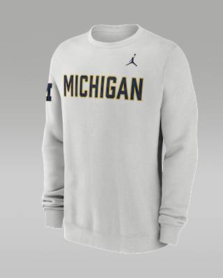 Мужские  Michigan Sideline Club Jordan Brand College Pullover Crew