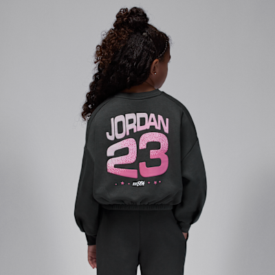 Sudadera de cuello redondo de tejido Fleece plisada para niños talla pequeña Jordan Jumpman Club