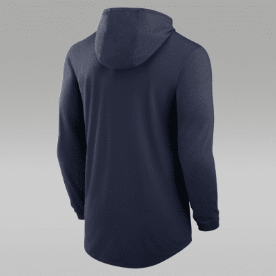 Playera de manga larga universitaria marca Jordan Dri-FIT con gorro para hombre Michigan Wolverines