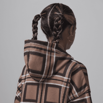 Sudadera con gorro sin cierre con estampado a cuadros para niños talla grande Jordan Brooklyn Essentials