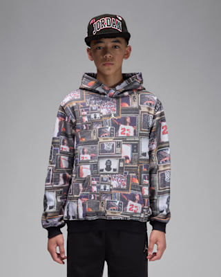 Детское худи Jordan Big Kids' Brooklyn Printed Fleece Pullover Hoodie
