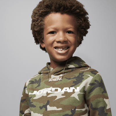 Conjunto de dos piezas de sudadera con gorro sin cierre de tejido Fleece camuflajeado para preescolar MVP Jordan