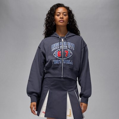 Jordan Flight Fleece x Howard University Women's Full-Zip Cropped Hoodie