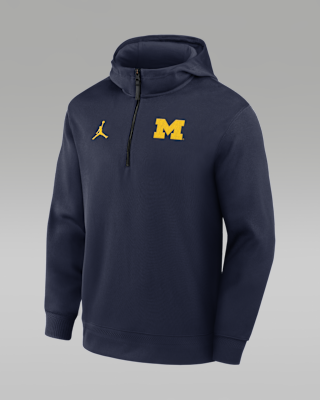 Мужское худи Michigan Coaches Premium Jordan Brand Dri-FIT College 1/4-Zip Hoodie