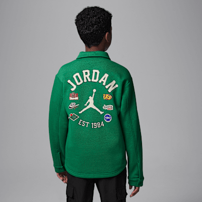 Playera de manga larga de tejido Knit para niños talla grande Jordan Court of Legends