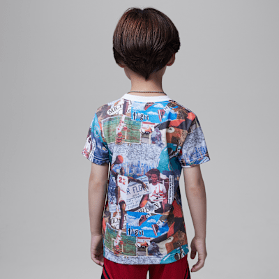 Playera con estampado de collage para preescolar Jordan MJ Brooklyn