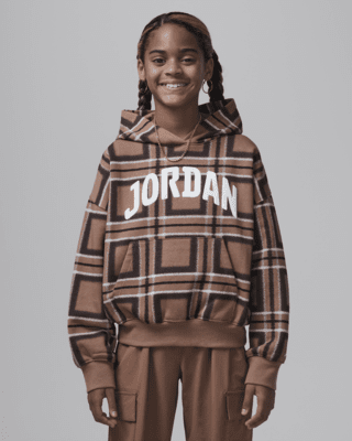 Детское худи Jordan Brooklyn Essentials Big Kids' Plaid Print Pullover Hoodie