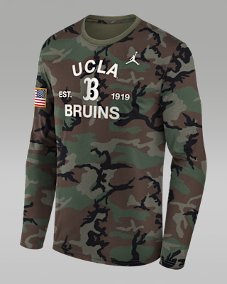 Мужская футболка UCLA 2025 Military Appreciation Legend Jordan Brand Dri-FIT College Long-Sleeve