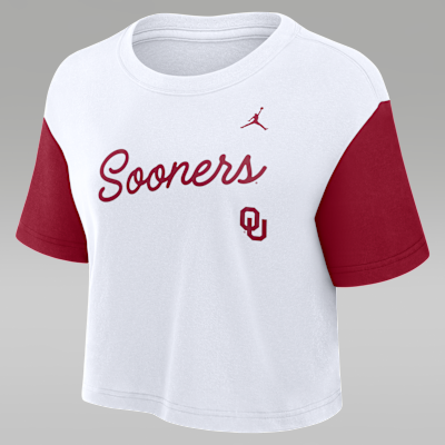 Oklahoma Script Women's Jordan Brand Dri-FIT College Cropped T-Shirt