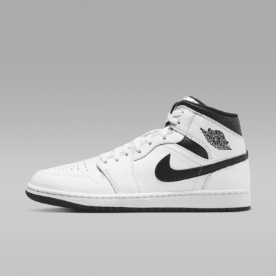 Nike Air Jordan 1 Mid sneaker Wit/Wit/Zwart/Zwart