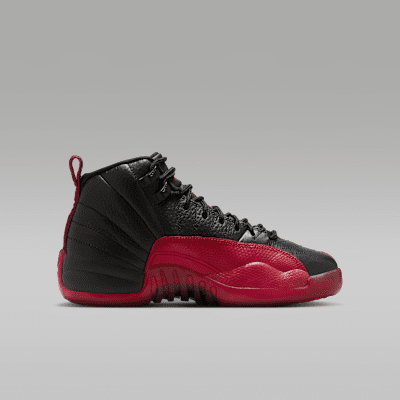 Air Jordan 12 Retro "Black and Varsity Red" Big Kids' Shoes