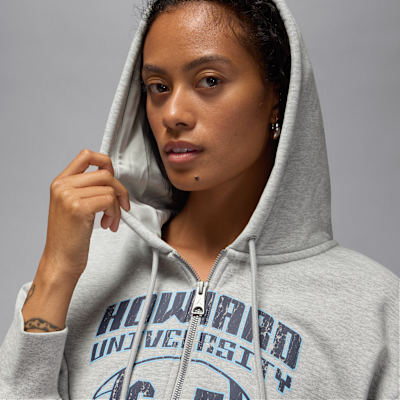 Jordan Flight Fleece x Howard University Women's Full-Zip Cropped Hoodie