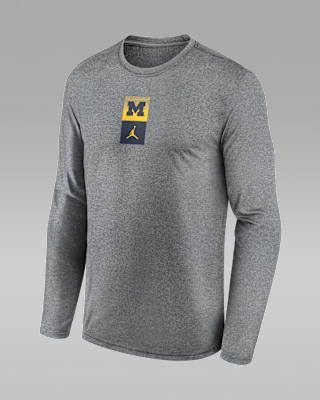 Мужская футболка Michigan Primetime Stack Legend Jordan Brand Dri-FIT College Long-Sleeve