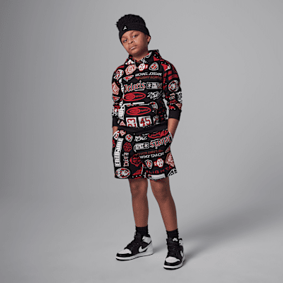 Shorts de French Terry estampados para niños talla grande Jordan Essentials