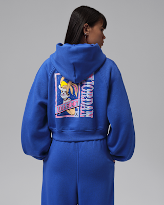 Женское худи Jordan Brooklyn Space Jam Fleece Full-Zip Cropped Hoodie