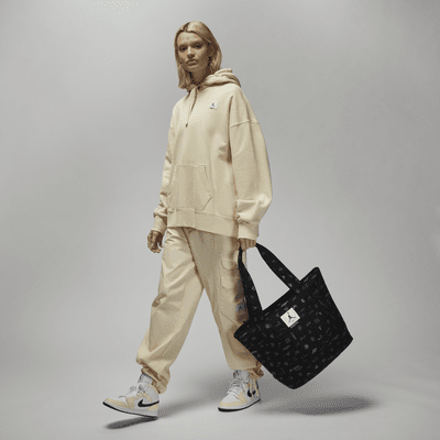 Saco de pano de fibras recicladas resistente à água Jordan Flight Printed Recycled Cotton Carryall Tote (38 L)