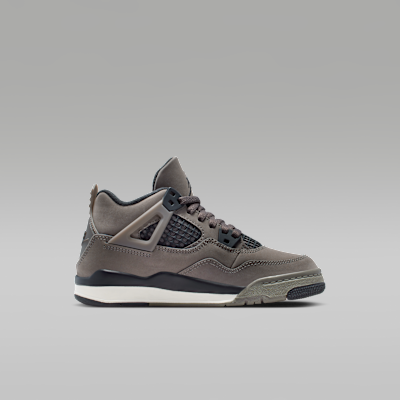 Jordan 4 Retro "Cave Stone and Black" Little Kids' Shoes