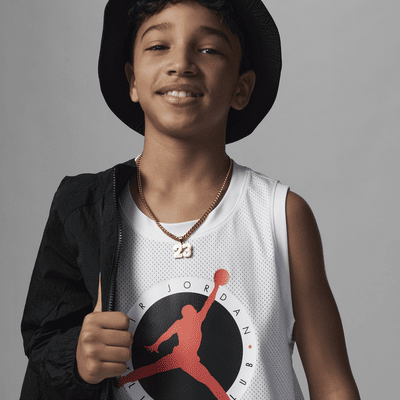 Jordan Kids' Dri-Fit Mj Flight MVP Mesh Tank in Off Noir