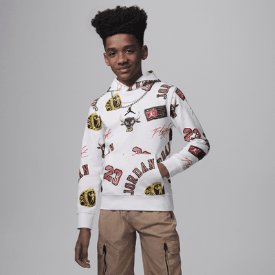 Jordan MJ Essentials Big Kids' Printed Pullover Hoodie