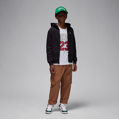 Sudadera con gorro de cierre completo para niños talla grande Jordan Brooklyn Fleece