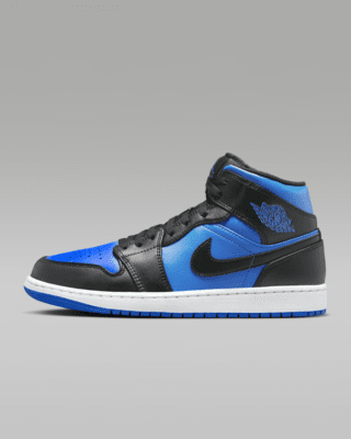 Air jordan 1 mid black and blue new arrivals