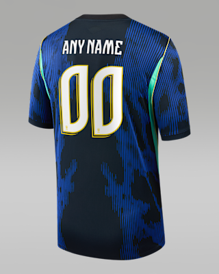 Мужские джерси Brazil 2026 Stadium Away Jordan Dri-FIT Soccer Replica Custom Jersey By You