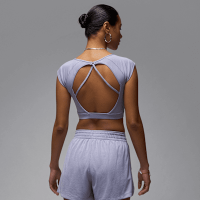 Playera de manga corta de tejido Knit cropped para mujer Jordan Sport