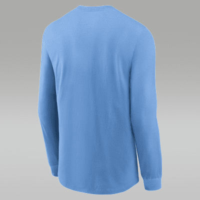 Playera de manga larga universitaria Dri-FIT de la marca Jordan para hombre North Carolina Sideline