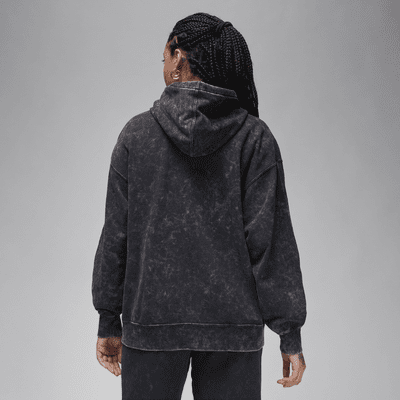 Jordan Flight Fleece Sudadera con capucha con efecto lavado y forro de satén - Mujer