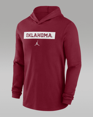 Мужские  Oklahoma Sooners Sideline Jordan Dri-FIT College Long-Sleeve Hooded Top