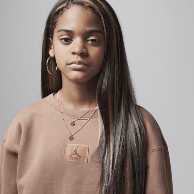 Sudadera de cuello redondo oversized para niños talla grande Jordan Flight Essentials
