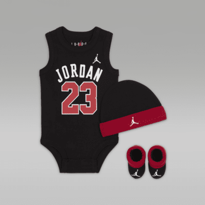 Jordan Jumpman Baby Bodysuit, Beanie and Booties Set