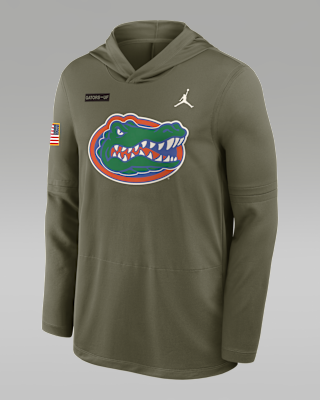 Мужские  Florida 2025 Military Appreciation Jordan Brand Dri-FIT College Long-Sleeve Hooded Top