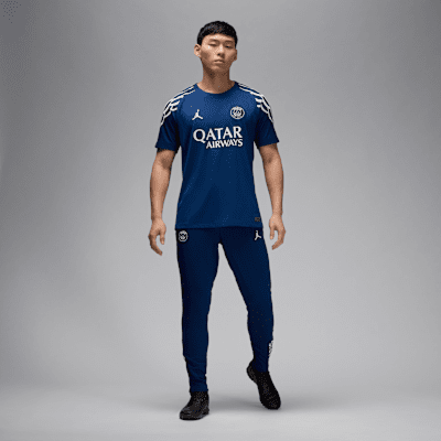 Stickade fotbollsbyxor Paris Saint-Germain Strike (fjärdeställ) Jordan Dri-FIT för män