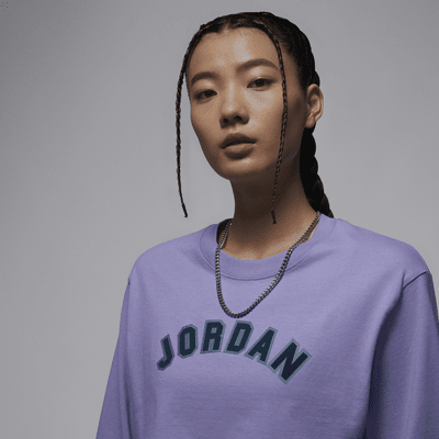 Jordan 女款超短版長袖圖樣 T 恤