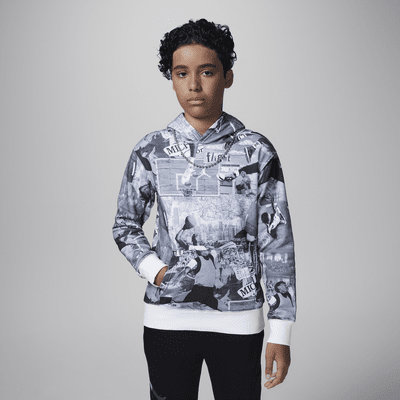 Felpa pullover in fleece stampata con cappuccio Jordan MJ Brooklyn – Ragazzo/a