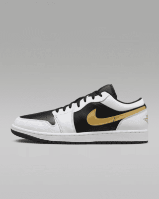 Nike Air Jordan 1 Low sneaker Wit/Zwart/Metallic Gold