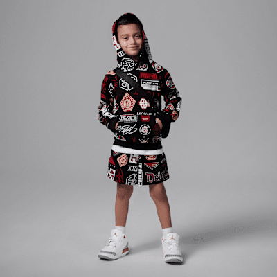 Sudadera con gorro estampada de French Terry para preescolar Jordan Essentials