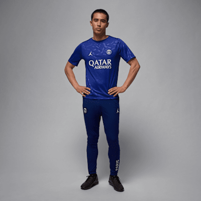 Haut de foot d'avant-match à manches courtes Jordan Dri-FIT Paris Saint-Germain Academy Pro 4e tenue pour homme