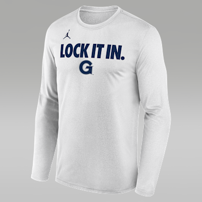 Georgetown 2026 On-Court Bench Men's Jordan Dri-FIT College Long-Sleeve T-Shirt from Nike - $45