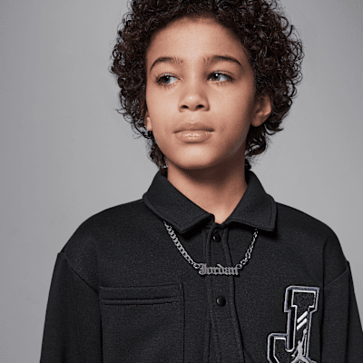 Playera de manga larga de tejido Knit para niños talla grande Jordan Court of Legends