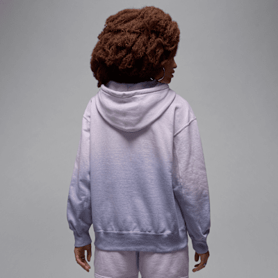 Sudadera sin cierre con gorro forrado de satén para mujer Jordan Flight Fleece