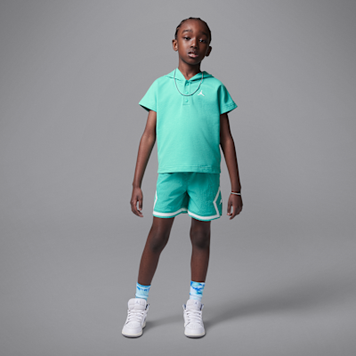 Shorts para la alberca de tejido Woven Diamond para niños talla pequeña Jordan