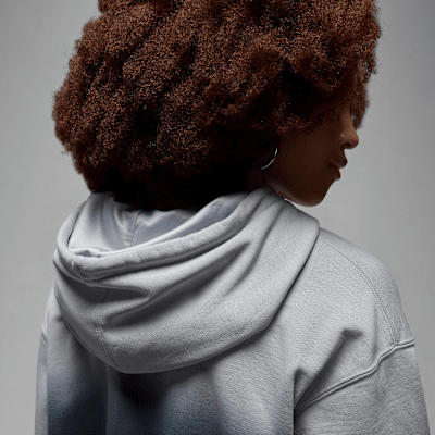Sudadera sin cierre con gorro forrado de satén para mujer Jordan Flight Fleece